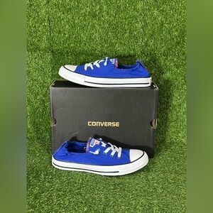 CONVERSE CHUCK TAYLOR SLIP ON LOW TOP CANVAS, SIZE 9 WOMENS, BLUE/ WHITE, NEW